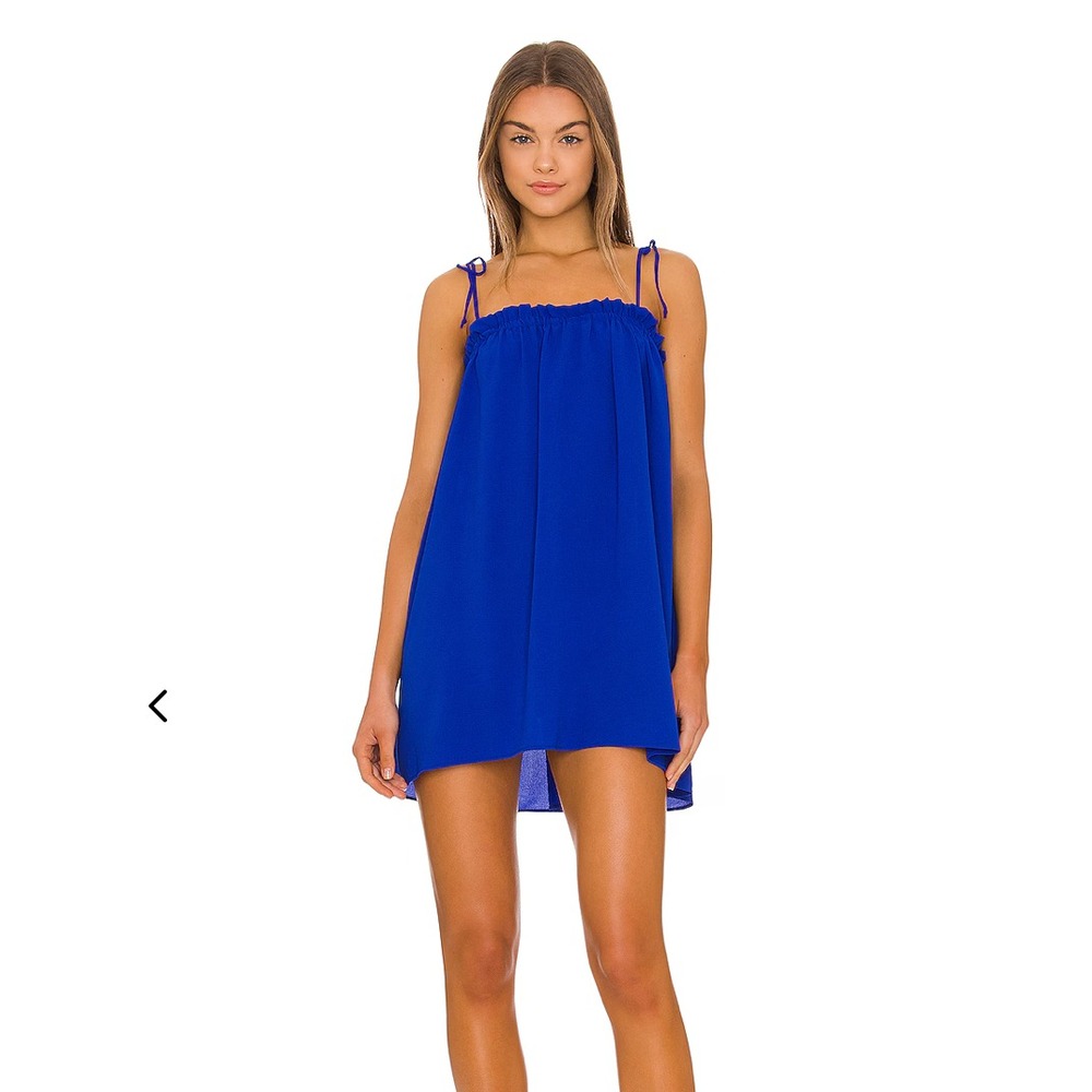 Show Me Your Mumu Angel Mini Dress Womens M Blue Tie Strap Pockets MM2-5075